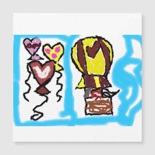 Carte Magnétique Saint-Valentin de l'amour dans l'air  (Devant)