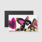 Carte Magnétique Saint-Valentin des chiots (Devant / Derrière)