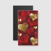 Carte Magnétique Saint-valentin dorés et rouges (Devant / Derrière)