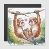Carte Magnétique Saint-Valentin Gibbon (Devant / Derrière)