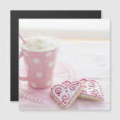 Carte Magnétique Saint Valentin's Heart Love Cookies Hot Chocolate (Devant / Derrière)