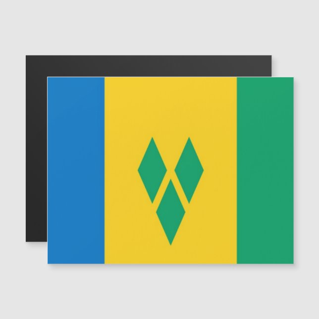 Carte Magnétique Saint-Vincent-et-les Grenadines - Drapeau - (Devant / Derrière)