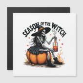 Carte Magnétique Saison de la Sorcière Halloween Effrayant  (Devant / Derrière)