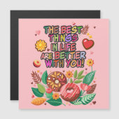 Carte Magnétique Salle de classe Saint-Valentin Boho Donuts et fleu (Devant / Derrière)