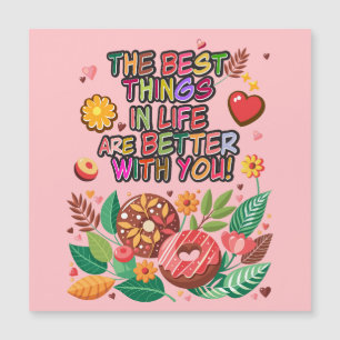 Carte Magnétique Salle de classe Saint-Valentin Boho Donuts et fleu