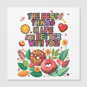 Carte Magnétique Salle de classe Saint-Valentin Boho Donuts et fleu