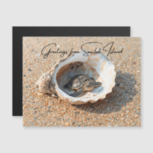 Carte Magnétique Salutations de la Tortue marine de l'île de Sanibe