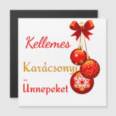 Carte Magnétique Salutations de Noël hongrois (Devant / Derrière)