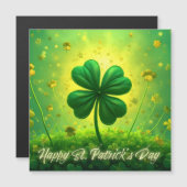 Carte Magnétique Salutations pour la Saint-Patrick (Devant / Derrière)