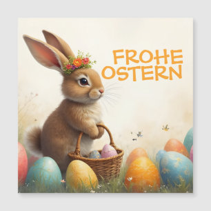 Carte Magnétique Salutations printanières du lapin de Pâques