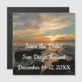 Carte Magnétique San Diego Sunset I Save the Date (Devant / Derrière)