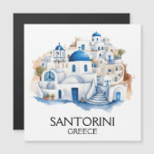 Carte Magnétique Santorin Grèce Bleu Toit Bâtiments Architecture (Devant / Derrière)