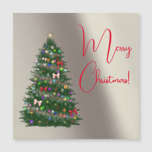 Carte Magnétique Sapin de Noël décoré coloré