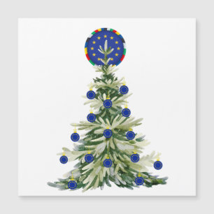Carte Magnétique Sapin de Noël - Drapeau de l'Union européenne   EU