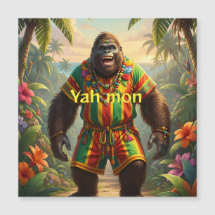 Carte Magnétique Sasquatch faisant la fête en Jamaïque