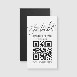 Carte Magnétique sauver la date qr code aimant de mariage simple