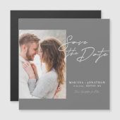 Carte magnétique "Save The Date" avec script photo (Devant / Derrière)