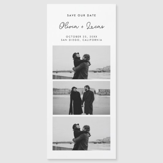 Carte Magnétique Scénario romantique Bande photo Mariage magnétique (Devant)