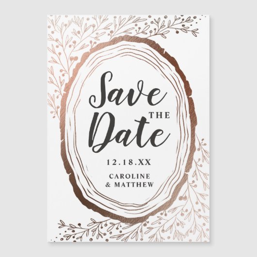 Carte Magnétique Scie à bois Pâte en cuivre rustique Automne Enregi (Devant)