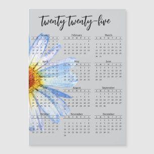 Carte Magnétique Script Annuel 2025 Calendrier Daisy