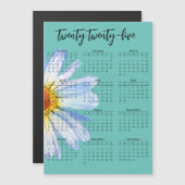 Carte Magnétique Script Annuel 2025 Calendrier Daisy (Devant / Derrière)