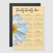 Carte Magnétique Script Annuel 2025 Calendrier Daisy (Devant / Derrière)
