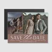 Carte Magnétique Script lisse | Deux photos Enregistrer l'aimant de (Devant / Derrière)