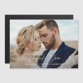 Carte Magnétique Script mariage photo merci teracotta moderne (Devant / Derrière)