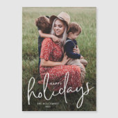 Carte Magnétique Script moderne Joyeuses Vacances Simple Photo Magn (Devant)