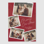 Carte Magnétique Script moderne Joyeux Noël Photo Collage (Devant)