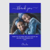 Carte Magnétique Script photo bleu royal merci aimant (Devant)