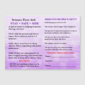 Carte Magnétique Seizure First Aid | Medical Alert (Devant)