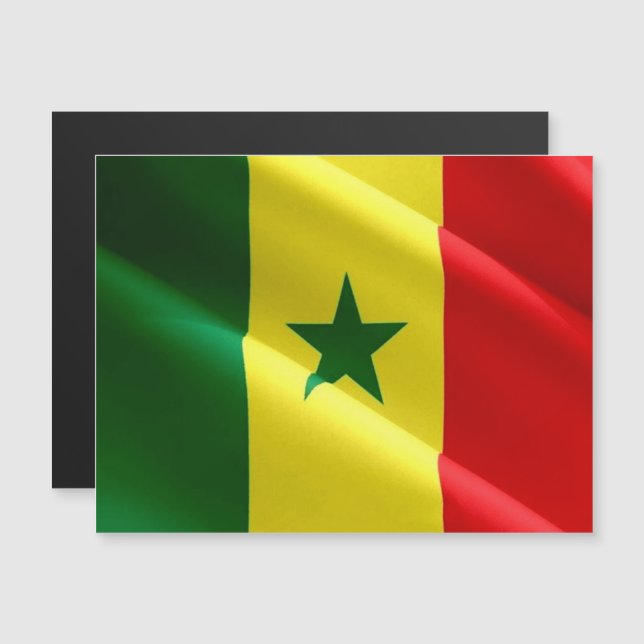 Carte Magnétique Sénégal - Drapeau d'agitation - (Devant / Derrière)