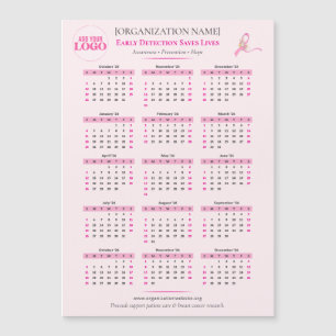Carte Magnétique Sensibilisation au cancer du sein Calendrier du ru