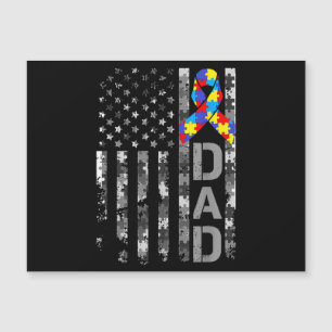 Carte Magnétique Sensibilisation sur l'autisme Papa USA Drapeau Fêt