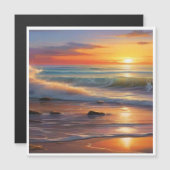 Carte Magnétique Sérénité du coucher du soleil : Vagues de tranquil (Devant / Derrière)