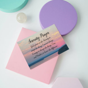 Carte Magnétique Serenity Prayer Pink Seascape Sunset Magnetic Card