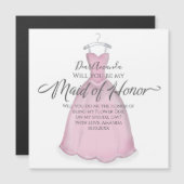 Carte Magnétique Serez-vous ma servante d'honneur Rosée simple (Devant / Derrière)