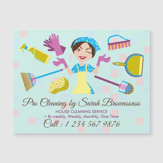 Carte Magnétique Service turquoise de nettoyage vert Pro Laver le m (Devant)