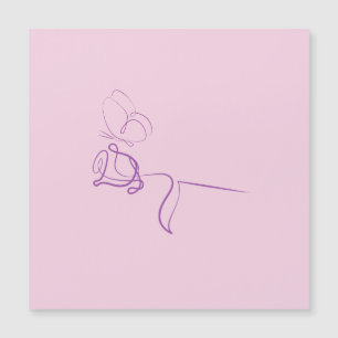 Carte Magnétique Serviettes en papier rose violet minimaliste