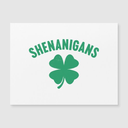 Carte Magnétique Shenanigans Shamrock Saint-Patrick Rétro (Devant)