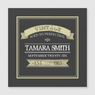 Carte Magnétique SIGNE D'ANNIVERSAIRE vintage Rustique Sur La Colli