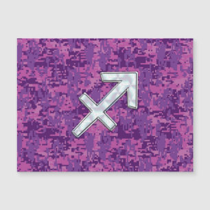 Carte Magnétique Signe du zodiaque Sagittaire Fuchsia Camouflage nu