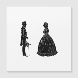 Carte Magnétique silhouette d'abraham lincoln et de mary todd linco
