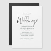 Carte Magnétique Simple Élégance Script Mariage moderne (Devant / Derrière)