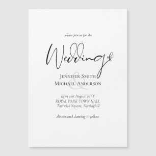 Carte Magnétique Simple Élégance Script Mariage moderne