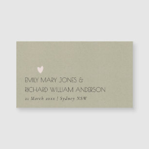 CARTE MAGNÉTIQUE SIMPLE ÉLÉGANT KRAFT GRAY TYPOGRAPHIE ENREGISTRER 