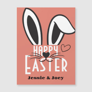 Carte Magnétique simple lapin de pâques simple jolie famille person
