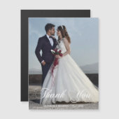 Carte magnétique simple Mariage Photo Merci (Devant / Derrière)