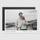 Carte magnétique simple moderne Merci photo Mariag (Devant / Derrière)